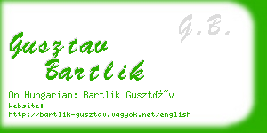 gusztav bartlik business card